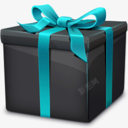 礼物盒子蓝色飘带蝴蝶结素材