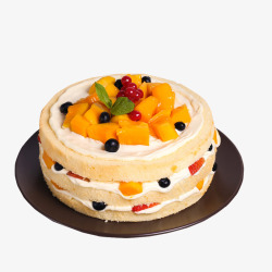 一个美味的前程水果蛋糕素材