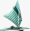 夏日海报沙滩海上卡通帆船素材