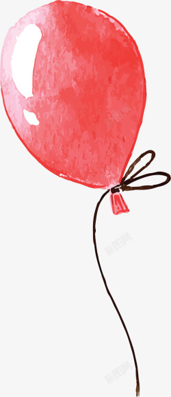 卡通水彩红色气球插画素材