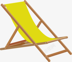 帆布椅子上黄色沙滩椅高清图片