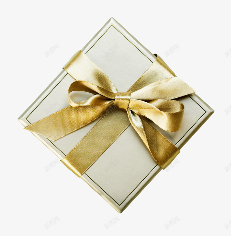 金色丝带包装好的礼盒png设计背景_88icon https://88icon.com 丝带 包装 礼盒 金色