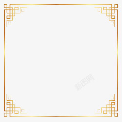电商金色相框装饰中国风边框高清图片