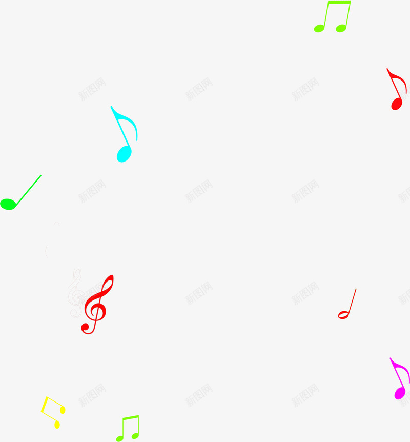 彩色音符音乐节宣传png免抠素材_88icon https://88icon.com 八分音符 宣传 彩色 音乐节 音符 音符花边