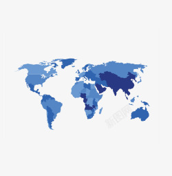 蓝色世界地图素材