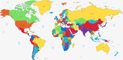 世界地图彩色图案素材