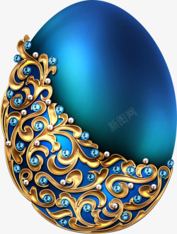 金色的蛋用宝石装饰的华丽的蛋高清图片