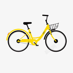 简单的代步工具黄色单车高清图片