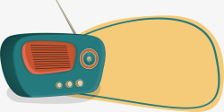 复古收音机标题框素材