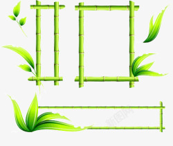 竹子编制成的方框素材