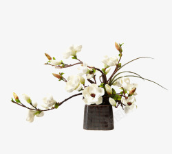 百合花花束花瓶花卉摆件高清图片