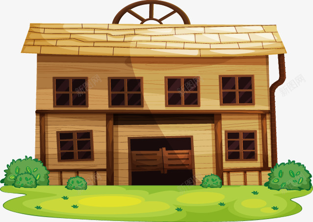 手绘卡通木纹房子草地图案png免抠素材_88icon https://88icon.com 卡通 手绘 木纹房子 草地图案