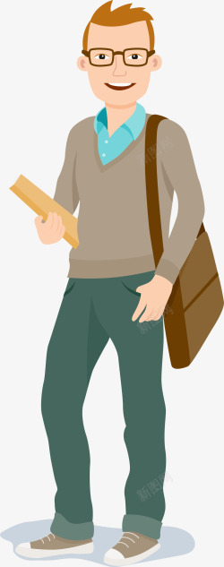 背着钱包的男人开学季教书的男人高清图片