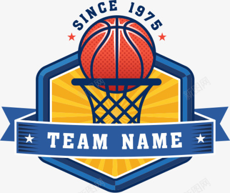 徽章篮球队队名队徽图标图标