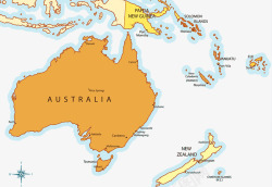 澳大利亚世界地理位置素材