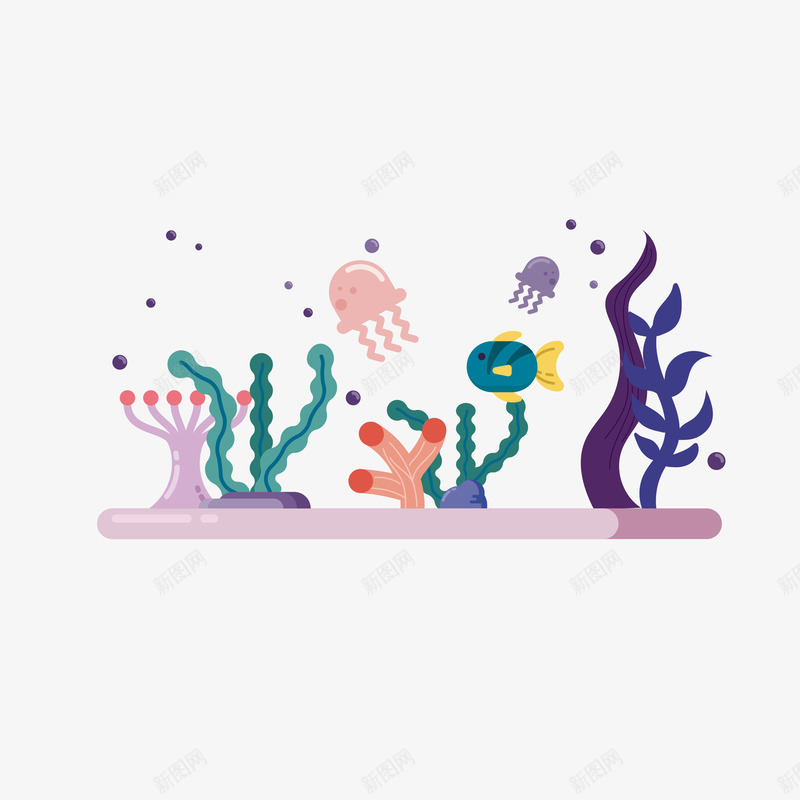 简约海底世界珊瑚藻png免抠素材_88icon https://88icon.com 卡通 彩色水母 水母 海底 海底世界 海洋生物 海草 海葵图片 海藻 珊瑚 珊瑚藻 简约 红色水母 藻类卡通 鱼