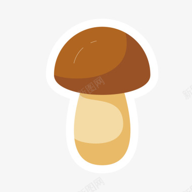 蘑菇卡通画棕色蘑菇卡通图标矢量图图标