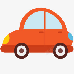 玩具车橙色小汽车卡通插画矢量图高清图片