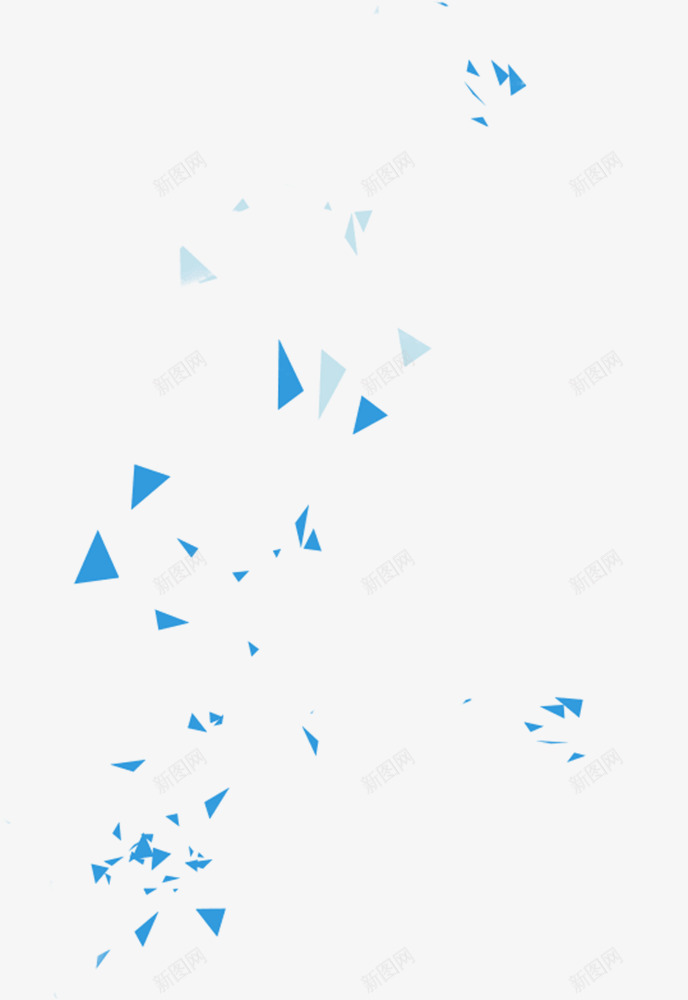 蓝色三角形漂浮物png免抠素材_88icon https://88icon.com 形状 浅色 漂浮物 蓝色