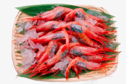 筛子里的红色海虾素材