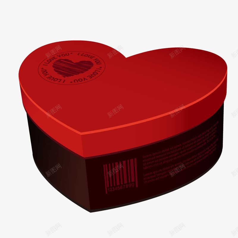 红色心形巧克力盒子矢量图ai免抠素材_88icon https://88icon.com 巧克力 心形 盒子 红色 矢量图