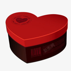 红色心形巧克力盒子矢量图素材