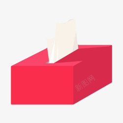 红色盒子的抽纸巾卡通素材