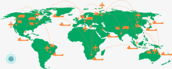 绿色世界地图商务金融素材