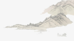 手绘的山远处的山水墨背景手绘山水高清图片