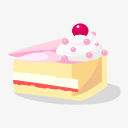 手绘奶油小蛋糕手绘卡通一块蛋糕高清图片