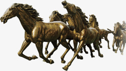 马匹铜铸雕塑海报素材