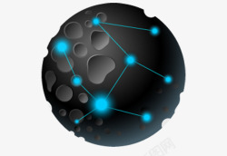 星球黑色圆环发光科技互联网素材