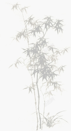 黑白水墨竹子艺术手绘素材