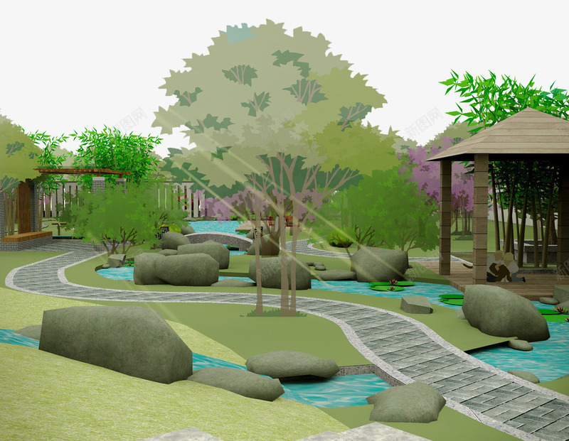 四合院效果图png免抠素材_88icon https://88icon.com 古建中式 四合院 四合院景观 庭院环境 景观设计 环境设计 立体效果图