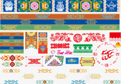 西藏民族风纹样藏族纹饰花纹高清图片