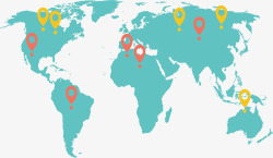 绿色世界地图分布图矢量图素材