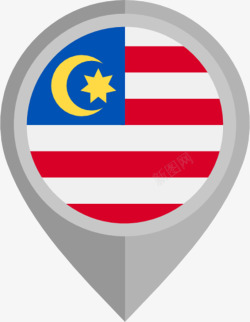 灰色月亮图标里的马来西亚国旗高清图片