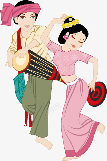 傣族舞蹈元素png免抠素材_88icon https://88icon.com 傣族 傣族生活 图案 手绘 民族 民族舞 舞蹈元素 装饰 鼓舞