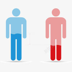 人口分布男女比例图矢量图素材