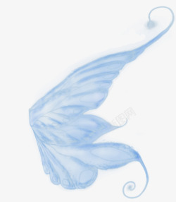 手绘精灵手绘蓝色精灵翅膀高清图片