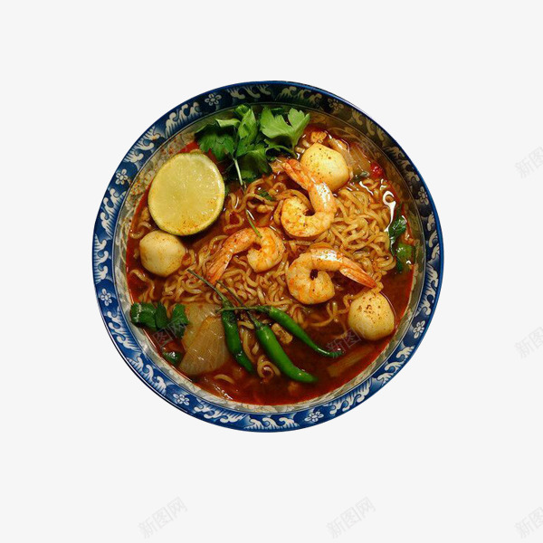 一碗小龙虾方便面png免抠素材_88icon https://88icon.com 产品实物 海鲜面 营养 面粉