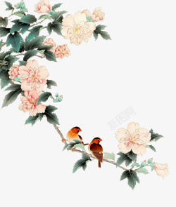 中国风喜鹊中国风花鸟装饰高清图片