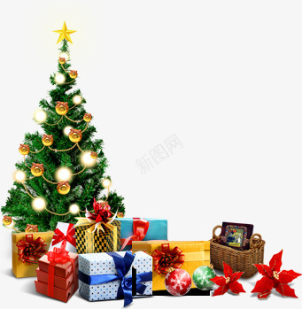 圣诞树下的礼盒淘宝促销png免抠素材_88icon https://88icon.com 促销 圣诞树 礼盒