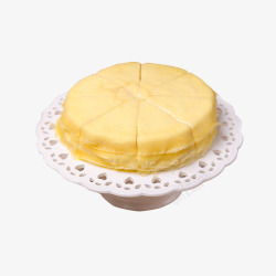 一碟美味的奶油蛋糕素材