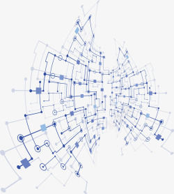 科技线路图蓝色科技网络图高清图片