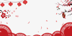 红色新春纸灯笼新年喜庆背景psd分层图高清图片