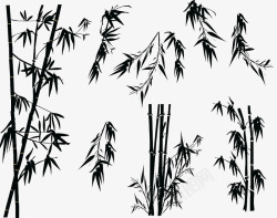 竹子素描竹子剪影卡通手绘竹子素材