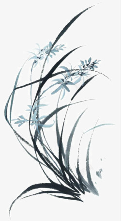 花卉纹样装饰画写意兰草高清图片