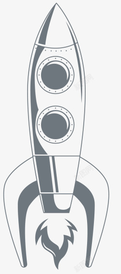 线条白色飞船矢量图素材