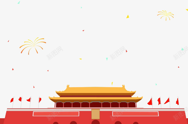 天安门png免抠素材_88icon https://88icon.com 北京 北京插画 卡通 天安门 建筑 红色